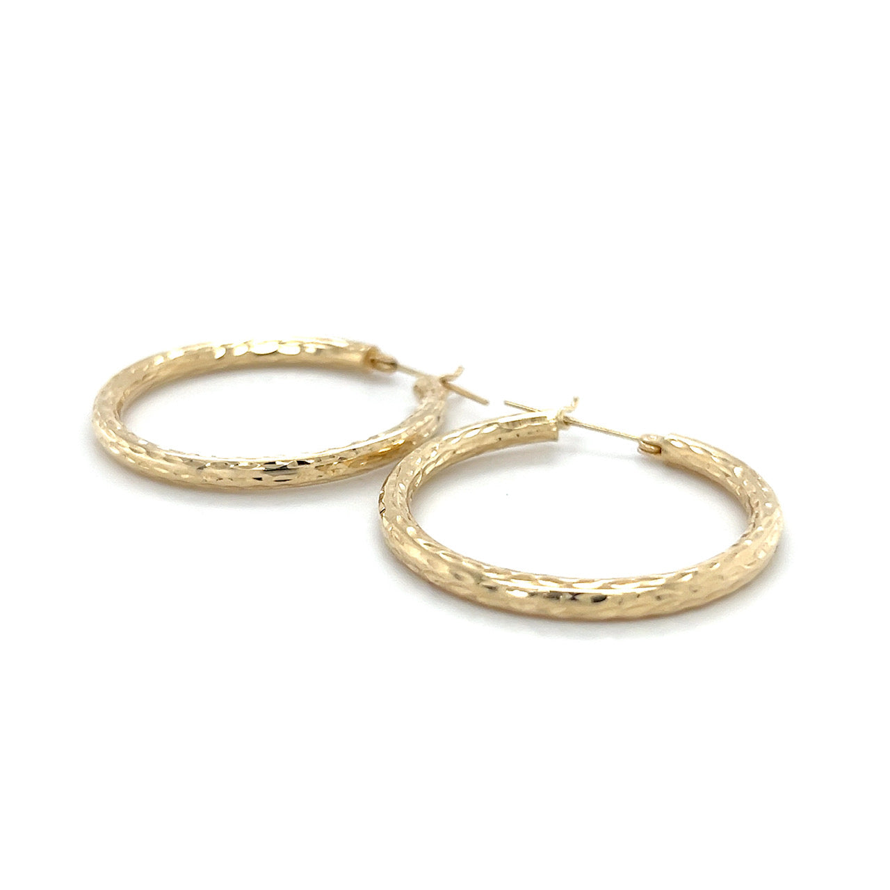 14K Yellow Gold Hoop Earrings; 2.0DWT; 3.1g