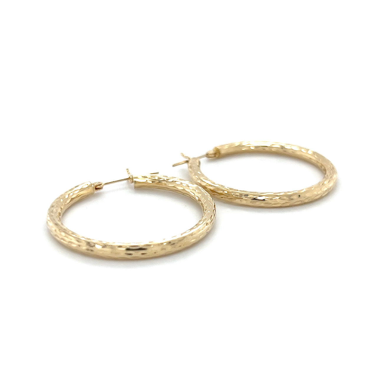 14K Yellow Gold Hoop Earrings; 2.0DWT; 3.1g