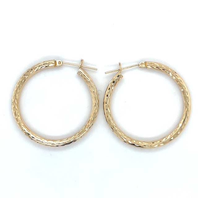 14K Yellow Gold Hoop Earrings; 2.0DWT; 3.1g