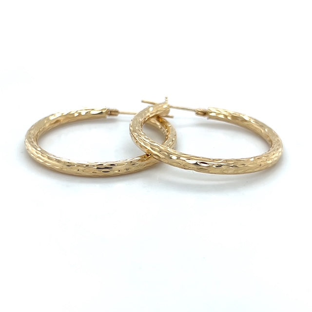 14K Yellow Gold Hoop Earrings; 2.0DWT; 3.1g