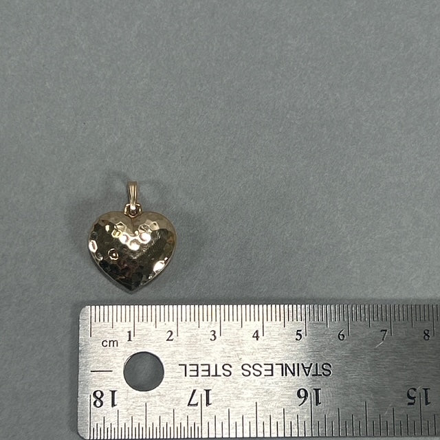 14K Yellow Gold Heart Pendant; 1.3DWT; 2g