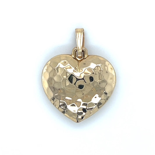 14K Yellow Gold Heart Pendant; 1.3DWT; 2g