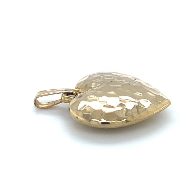 14K Yellow Gold Heart Pendant; 1.3DWT; 2g