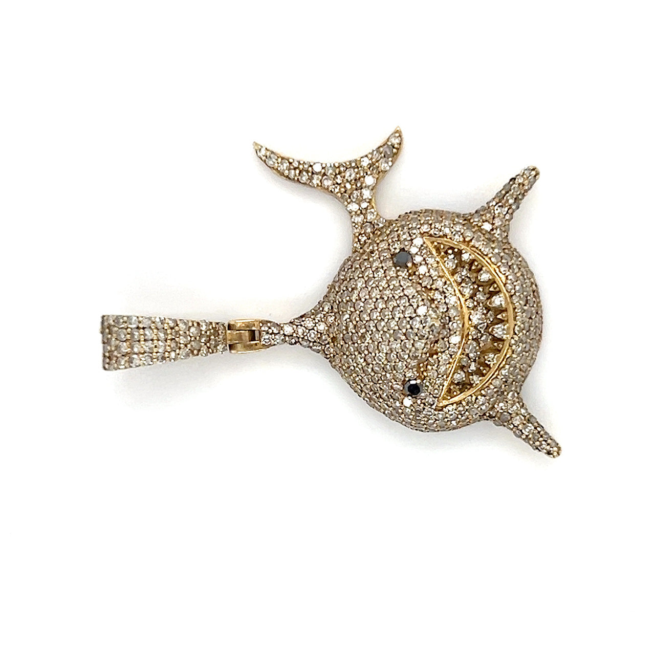 10K Yellow Gold Diamond Shark Pendant; 0.50 CTW; 7.3g