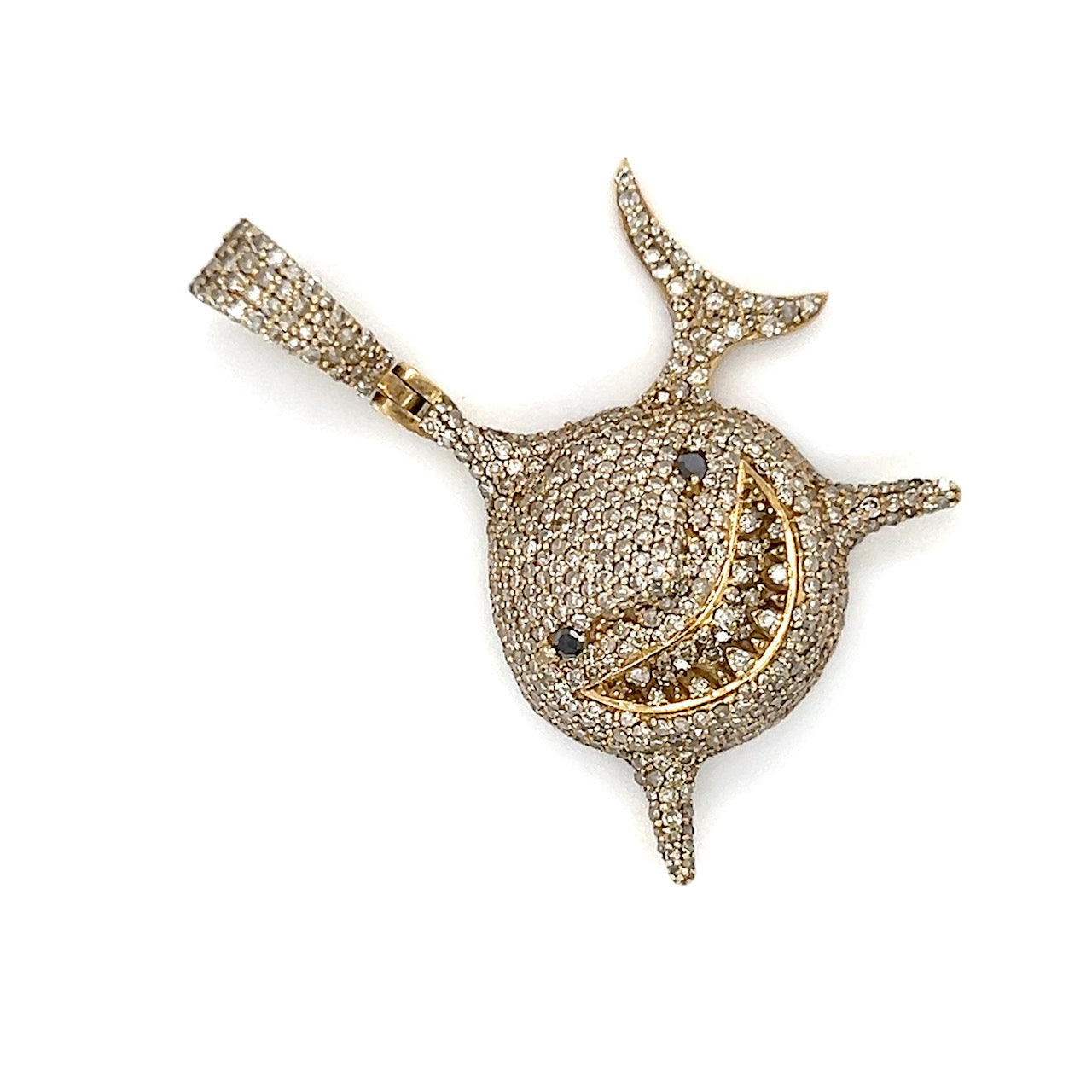 10K Yellow Gold Diamond Shark Pendant; 0.50 CTW; 7.3g