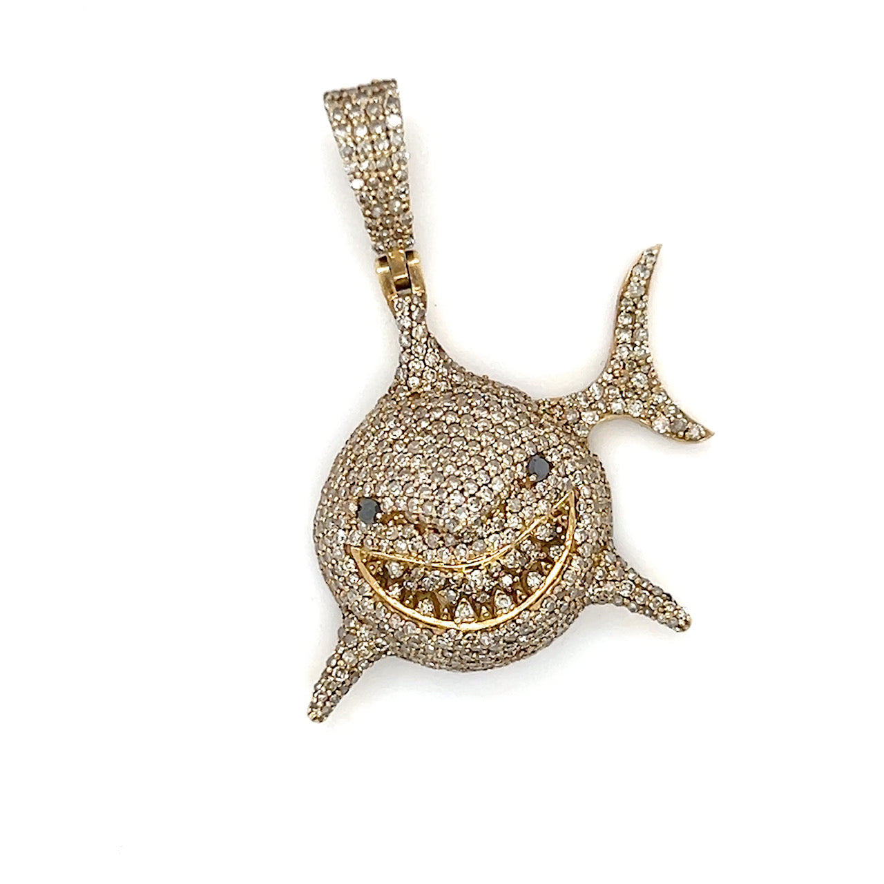 10K Yellow Gold Diamond Shark Pendant; 0.50 CTW; 7.3g