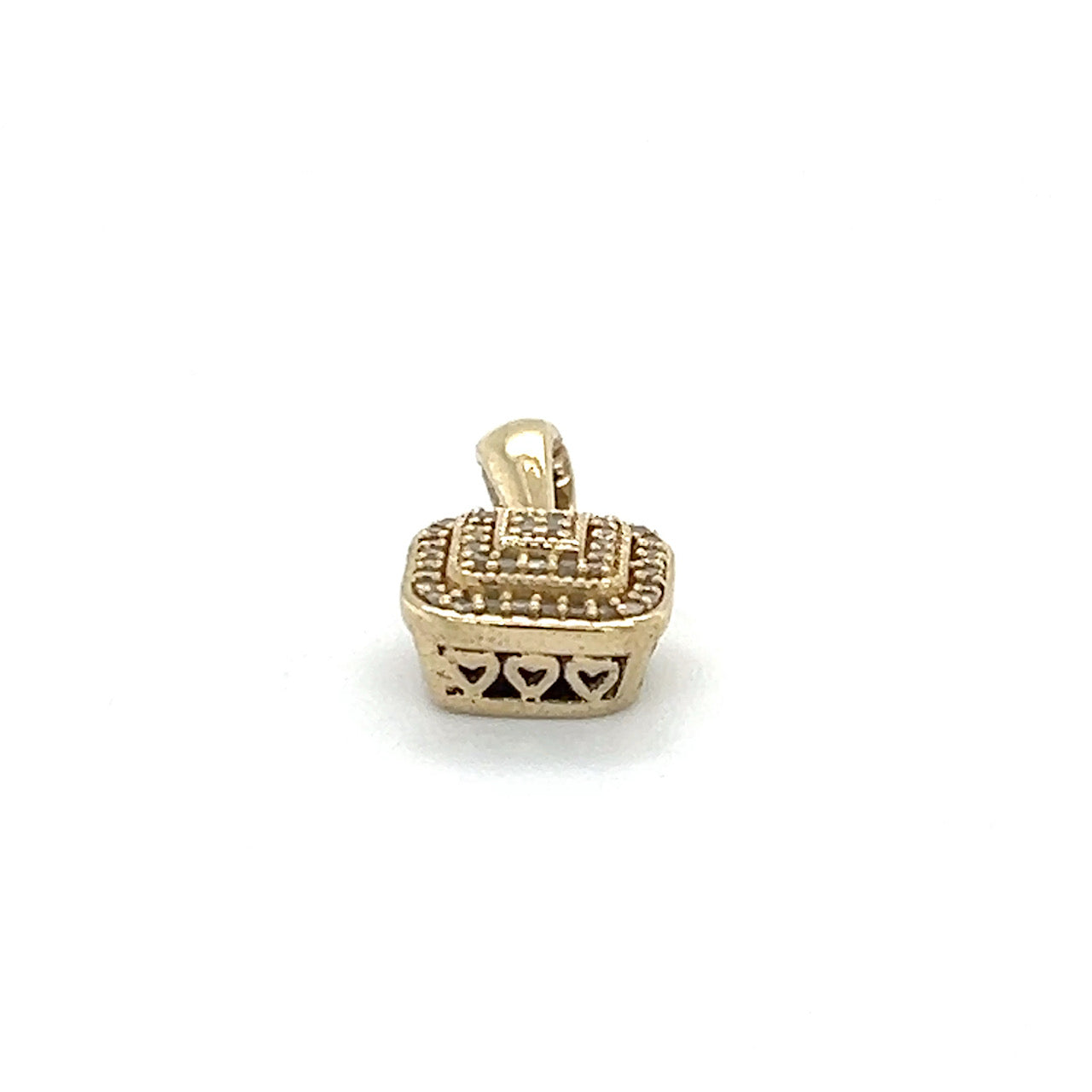 10K Yellow Gold Diamond Square Pendant; 0.10CTW; 1.5g