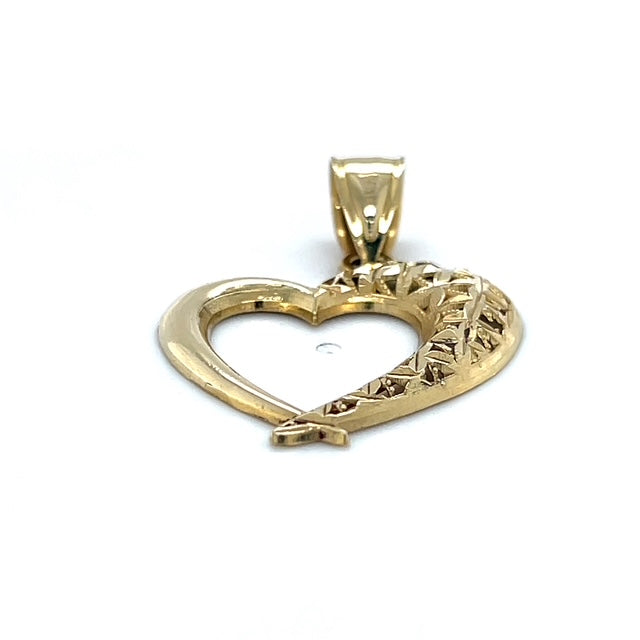 10K Yellow Gold Heart Pendant; 1.9DWT; 3g