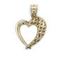 10K Yellow Gold Heart Pendant; 1.9DWT; 3g