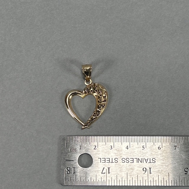 10K Yellow Gold Heart Pendant; 1.9DWT; 3g