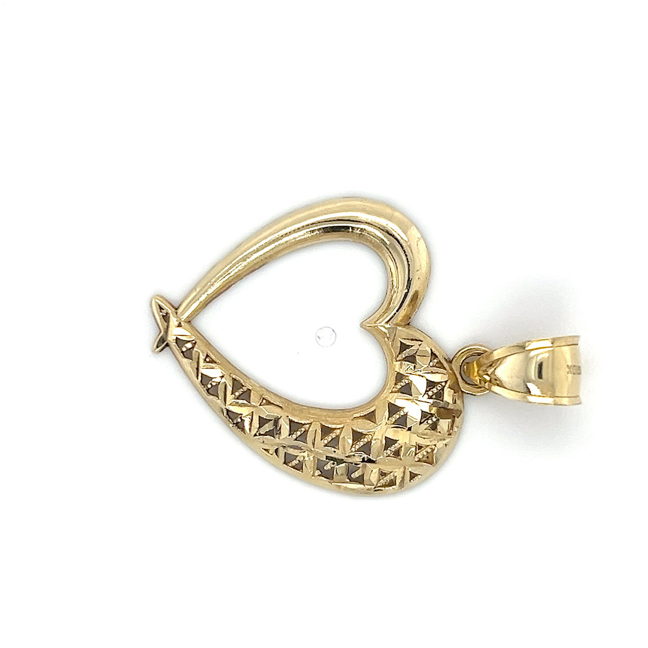 10K Yellow Gold Heart Pendant; 1.9DWT; 3g