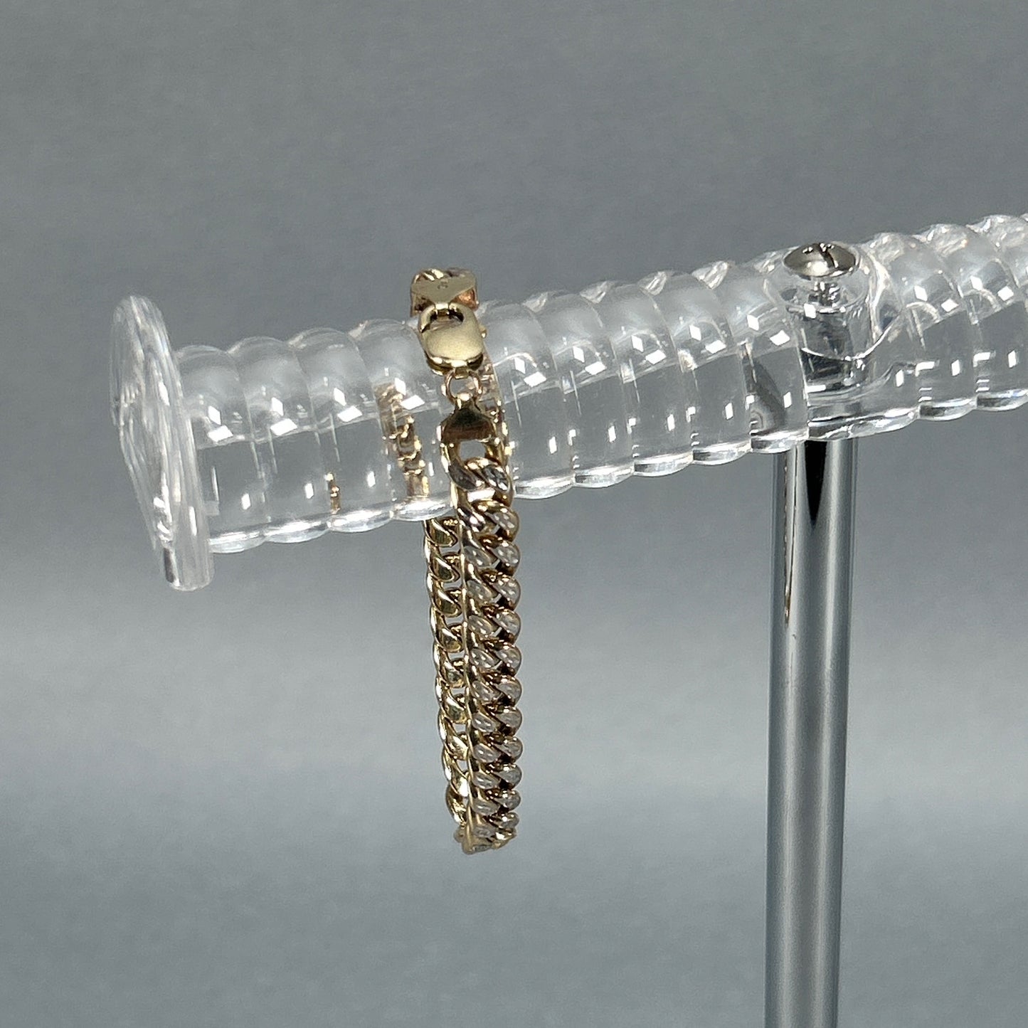 10K Two-Tone Gold 9" Cuban Bracelet; 12.2DWT; 19g