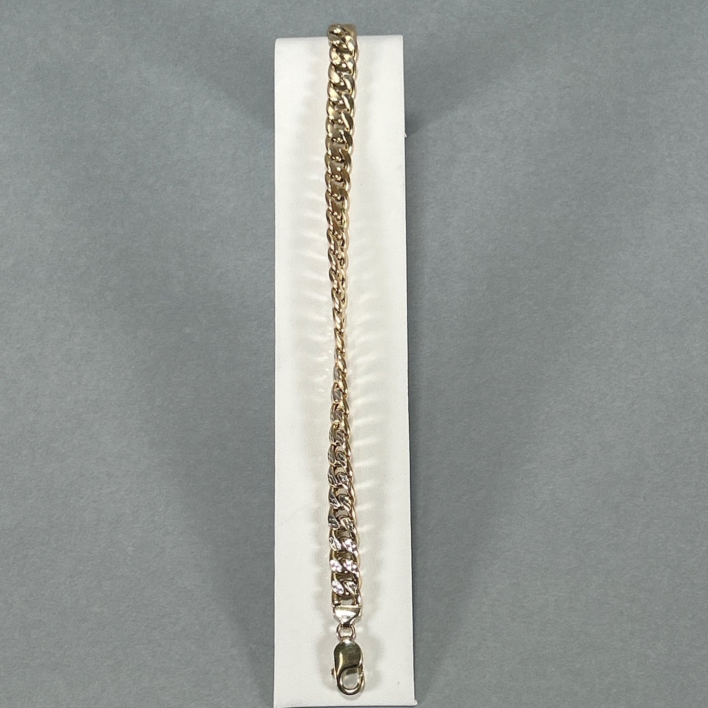 10K Two-Tone Gold 9" Cuban Bracelet; 12.2DWT; 19g