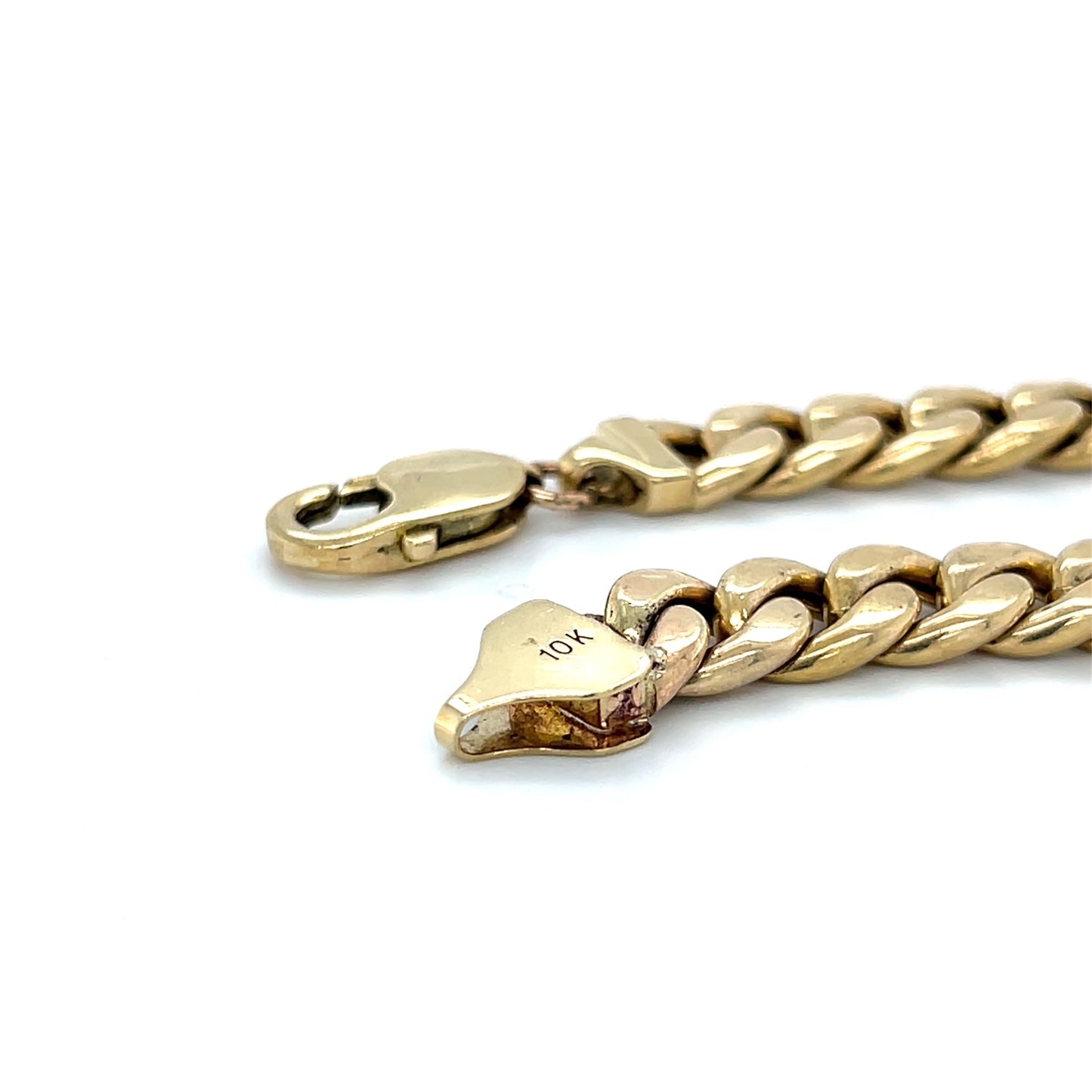 10K Two-Tone Gold 9" Cuban Bracelet; 12.2DWT; 19g
