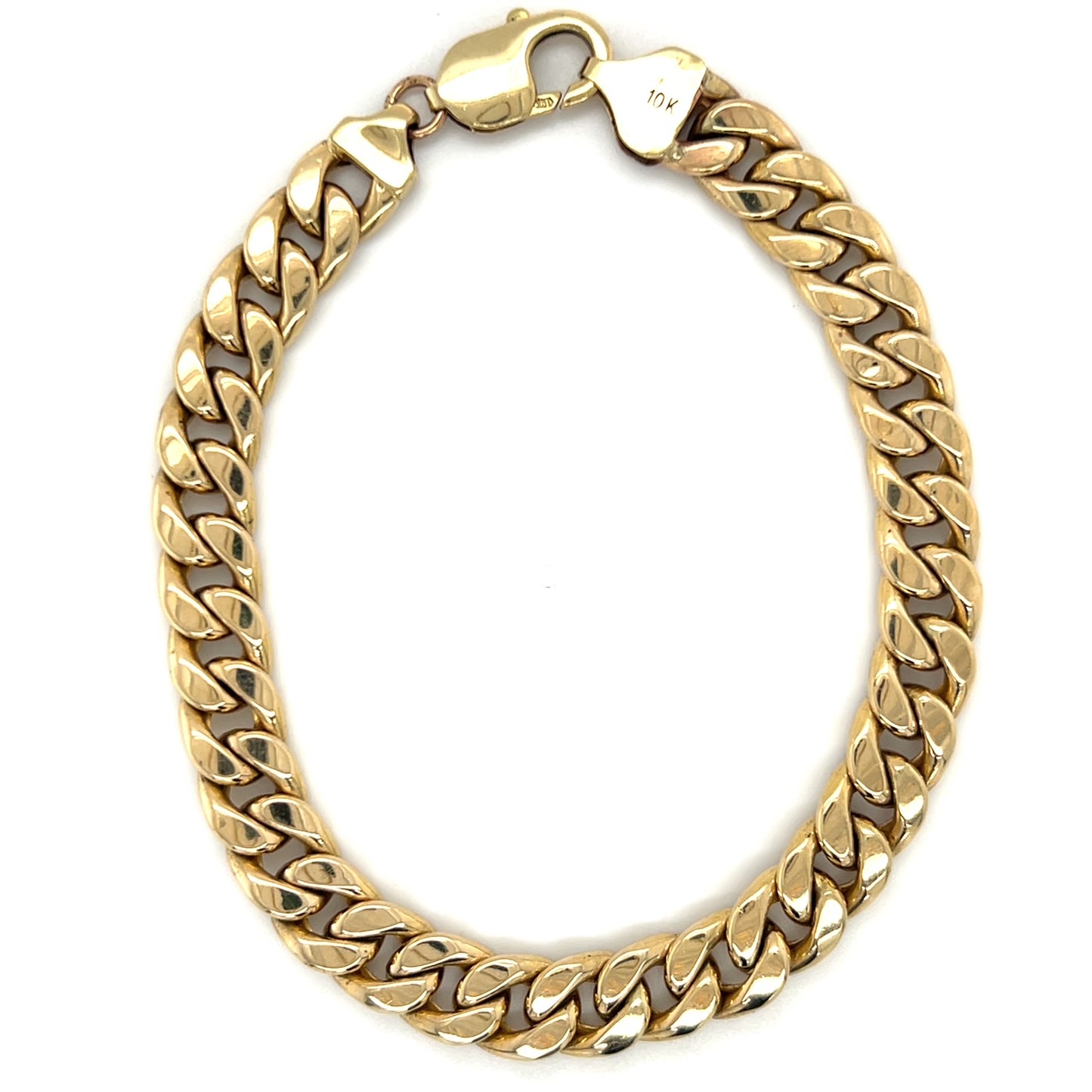 10K Two-Tone Gold 9" Cuban Bracelet; 12.2DWT; 19g
