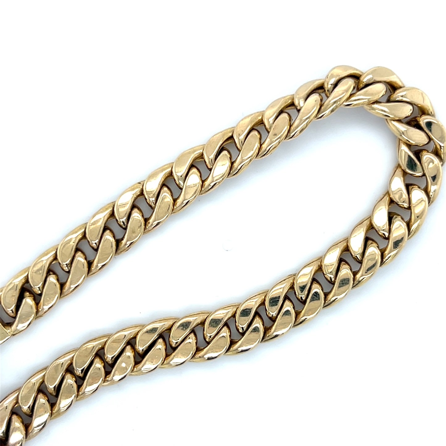 10K Two-Tone Gold 9" Cuban Bracelet; 12.2DWT; 19g