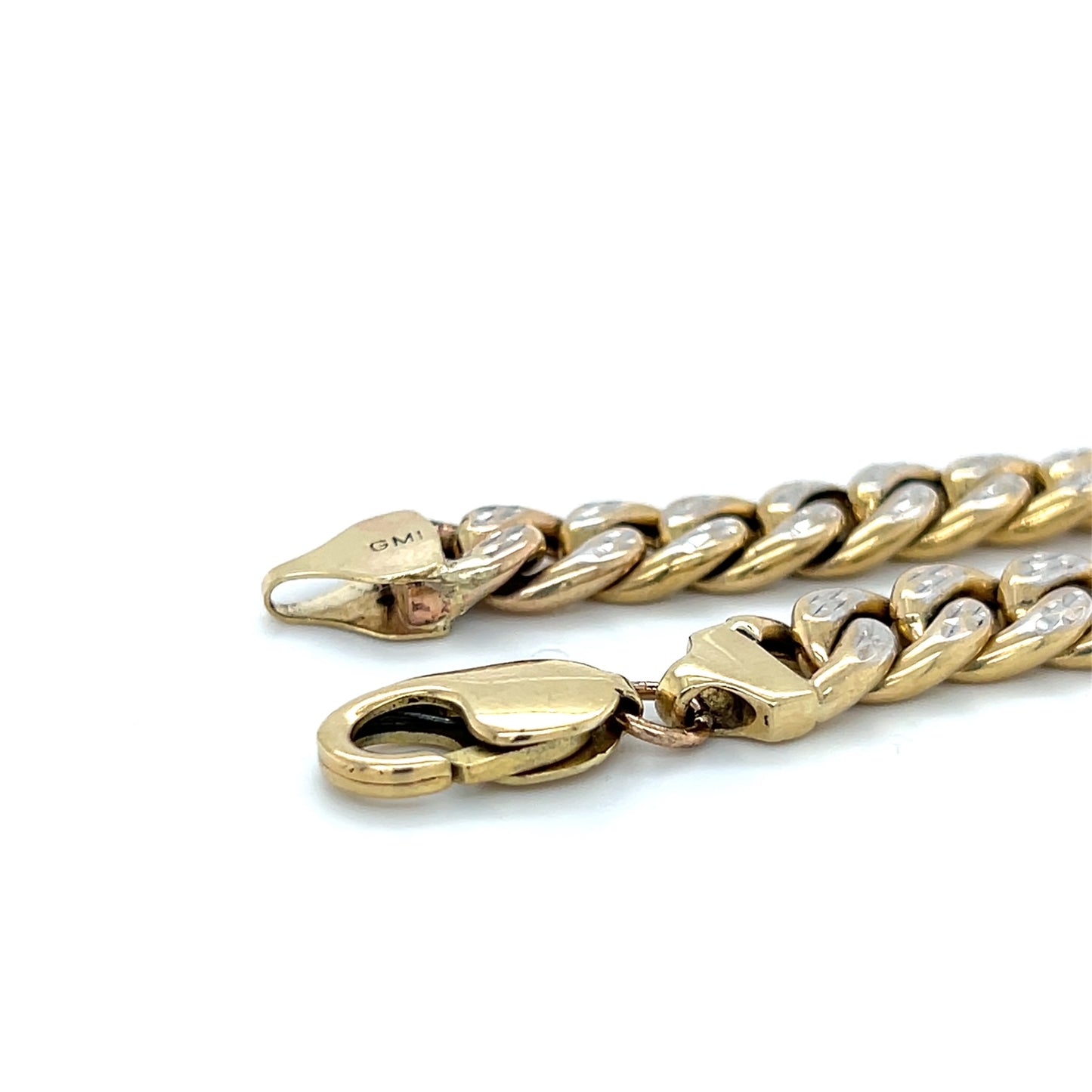 10K Two-Tone Gold 9" Cuban Bracelet; 12.2DWT; 19g
