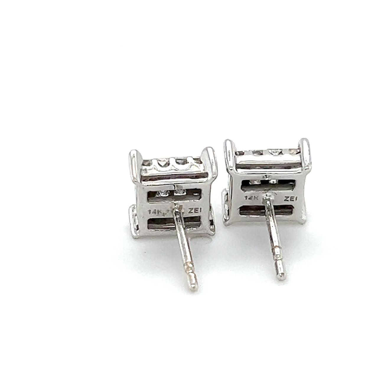 14K White Gold Diamond Earrings; 0.50CTW; 2.0g