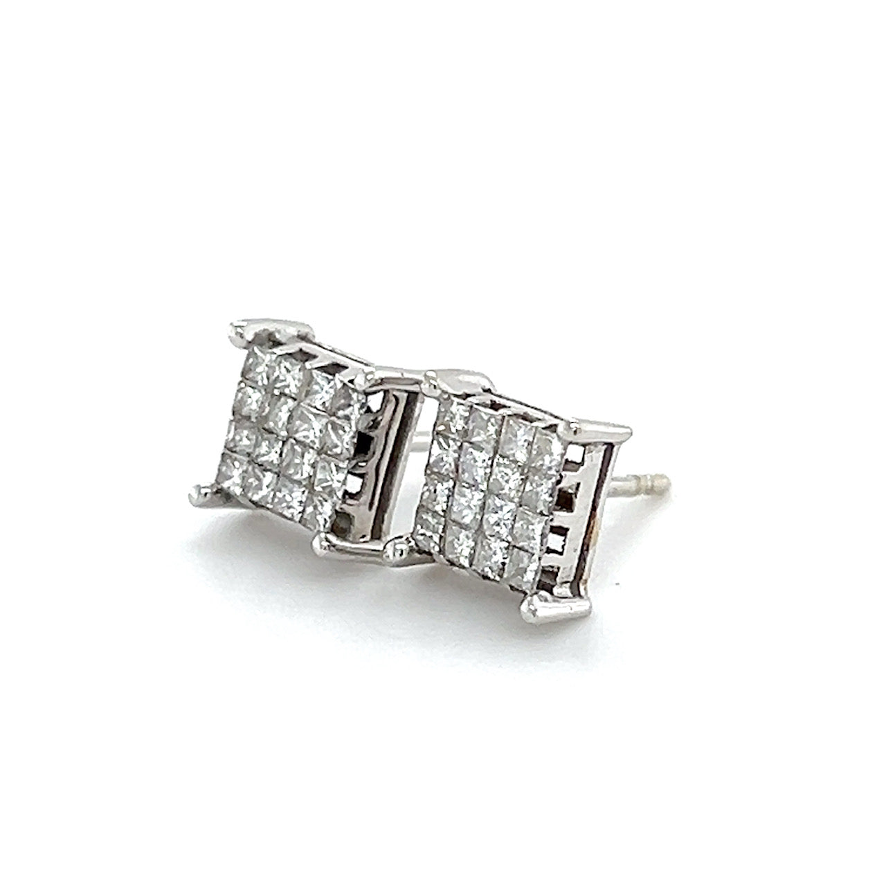 14K White Gold Diamond Earrings; 0.50CTW; 2.0g