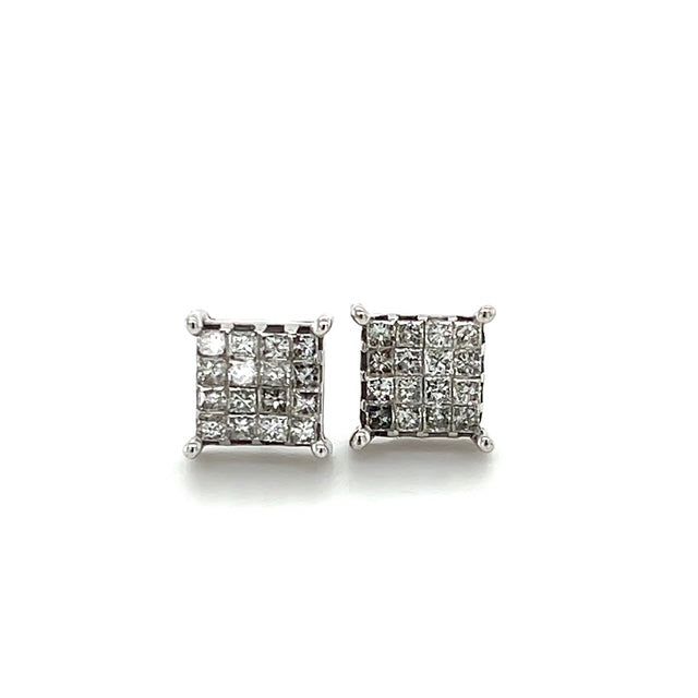 14K White Gold Diamond Earrings; 0.50CTW; 2.0g
