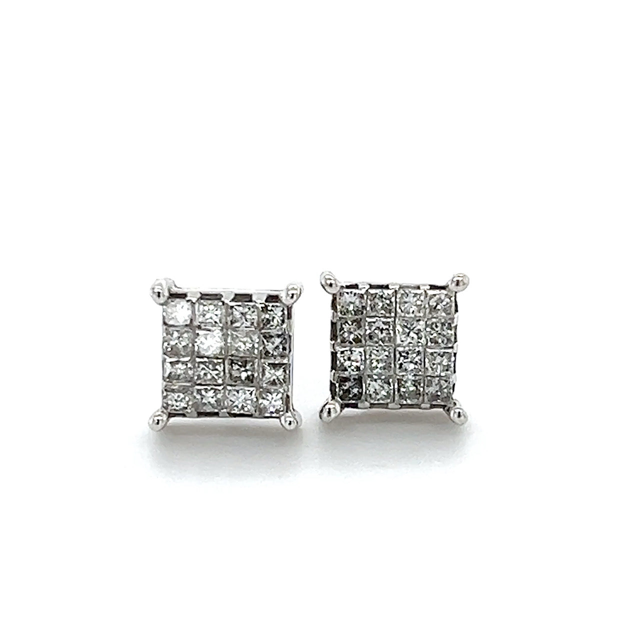 14K White Gold Diamond Earrings; 0.50CTW; 2.0g