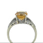 10K White Gold Diamond Citrine Lady's Fashion Ring; 1.8DWT; Size 7