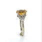 10K White Gold Diamond Citrine Lady's Fashion Ring; 1.8DWT; Size 7