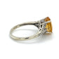 10K White Gold Diamond Citrine Lady's Fashion Ring; 1.8DWT; Size 7