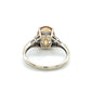 10K White Gold Diamond Citrine Lady's Fashion Ring; 1.8DWT; Size 7