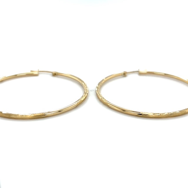 10K Yellow Gold Hoop Earrings; 1.9DWT; 2.9g