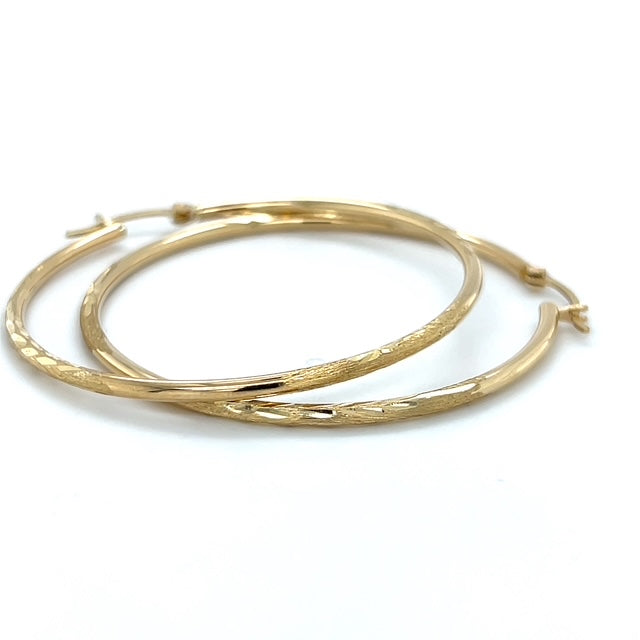 10K Yellow Gold Hoop Earrings; 1.9DWT; 2.9g