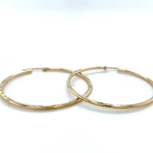 10K Yellow Gold Hoop Earrings; 1.9DWT; 2.9g