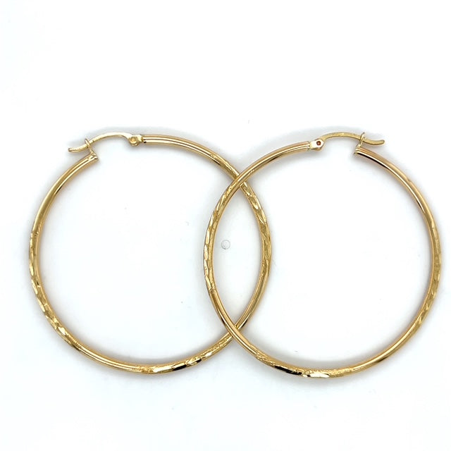 10K Yellow Gold Hoop Earrings; 1.9DWT; 2.9g