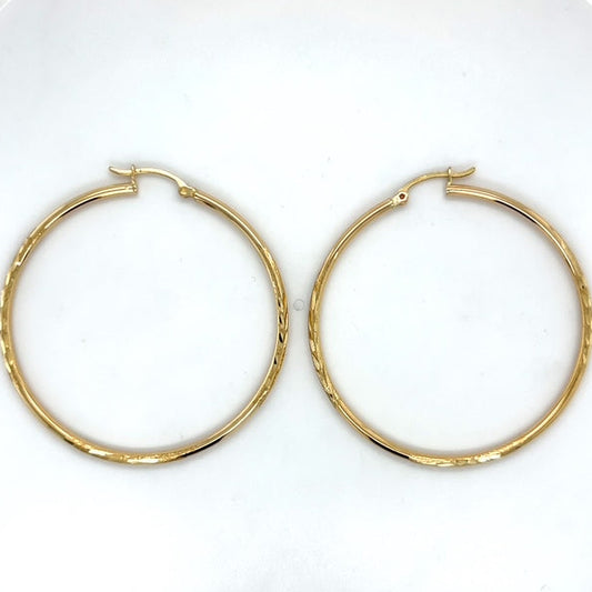 10K Yellow Gold Hoop Earrings; 1.9DWT; 2.9g