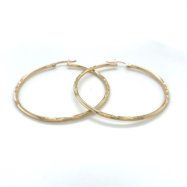 10K Yellow Gold Hoop Earrings; 1.9DWT; 2.9g