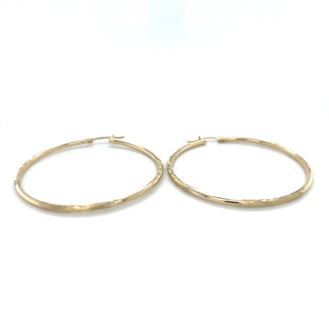 10K Yellow Gold Hoop Earrings; 1.9DWT; 2.9g