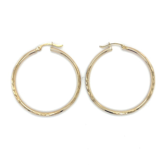 10K Yellow Gold Hoop Earrings; 1.5DWT; 2.4g