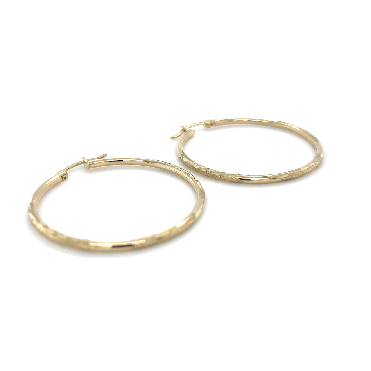 10K Yellow Gold Hoop Earrings; 1.5DWT; 2.4g