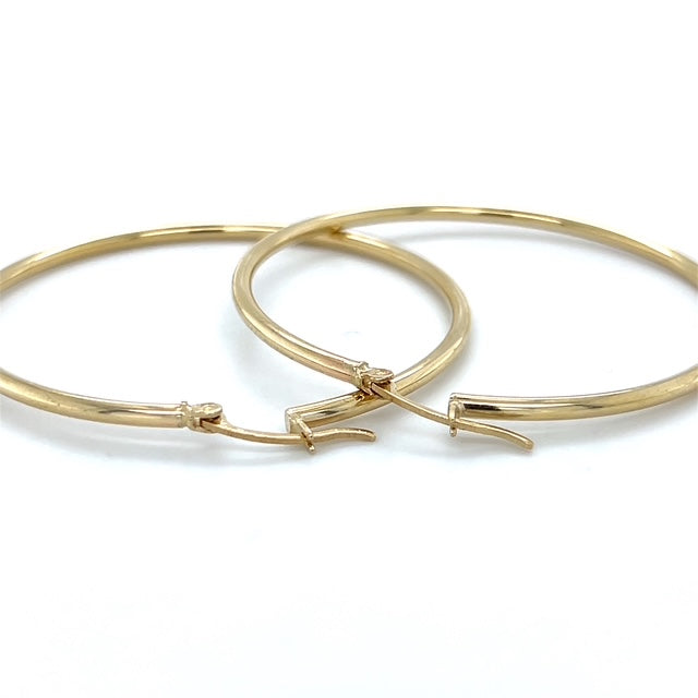 10K Yellow Gold Hoop Earrings; 2DWT; 3.1g