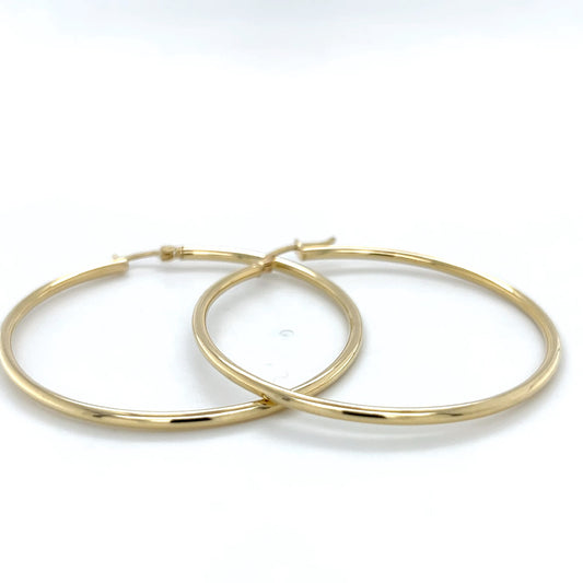 10K Yellow Gold Hoop Earrings; 2DWT; 3.1g