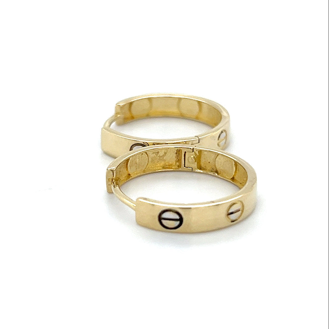 14K Yellow Gold Hoop Earrings; 2.5DWT; 3.8g