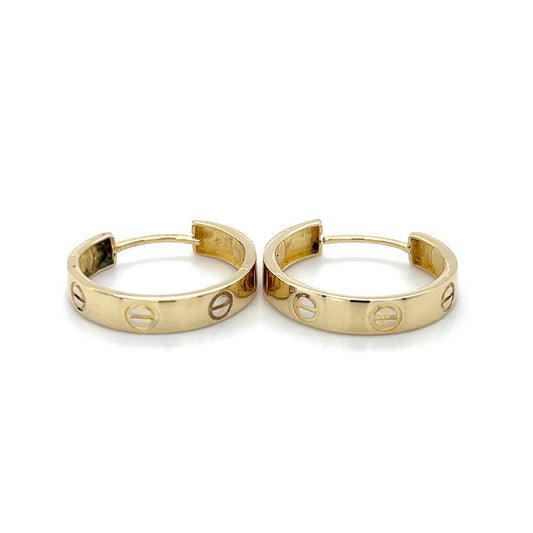 14K Yellow Gold Hoop Earrings; 2.5DWT; 3.8g