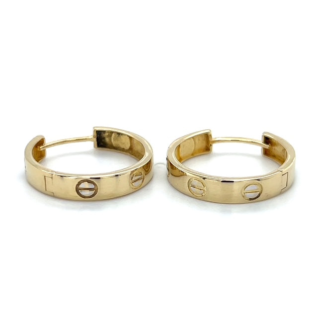 14K Yellow Gold Hoop Earrings; 2.5DWT; 3.8g