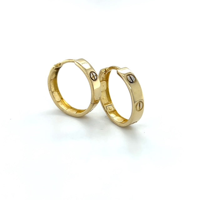 14K Yellow Gold Hoop Earrings; 2.5DWT; 3.8g