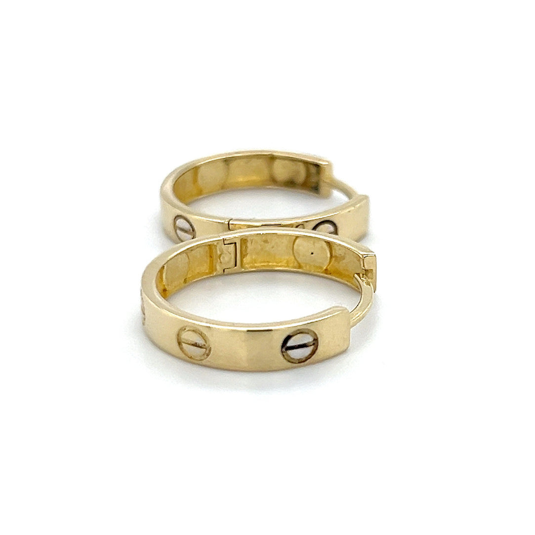 14K Yellow Gold Hoop Earrings; 2.5DWT; 3.8g