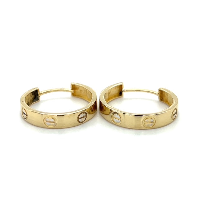 14K Yellow Gold Hoop Earrings; 2.5DWT; 3.8g