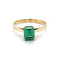 10K Yellow Gold Synthetic Emerald Lady's Fashion Ring; 1.3DWT; Size 6