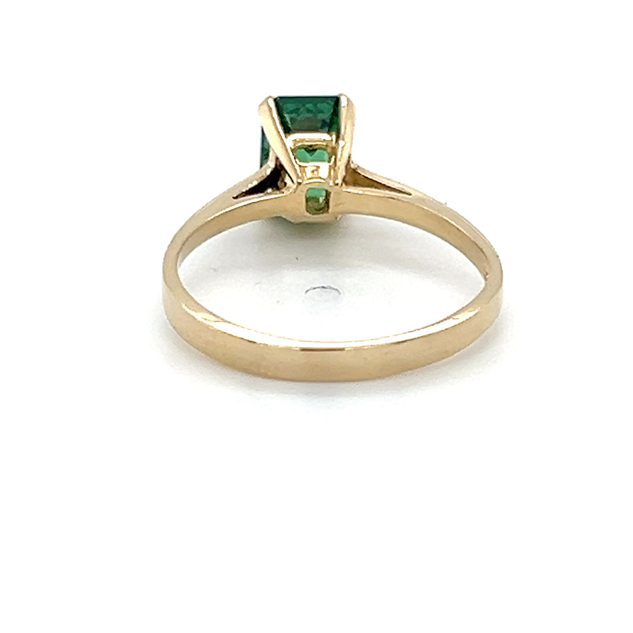 10K Yellow Gold Synthetic Emerald Lady's Fashion Ring; 1.3DWT; Size 6
