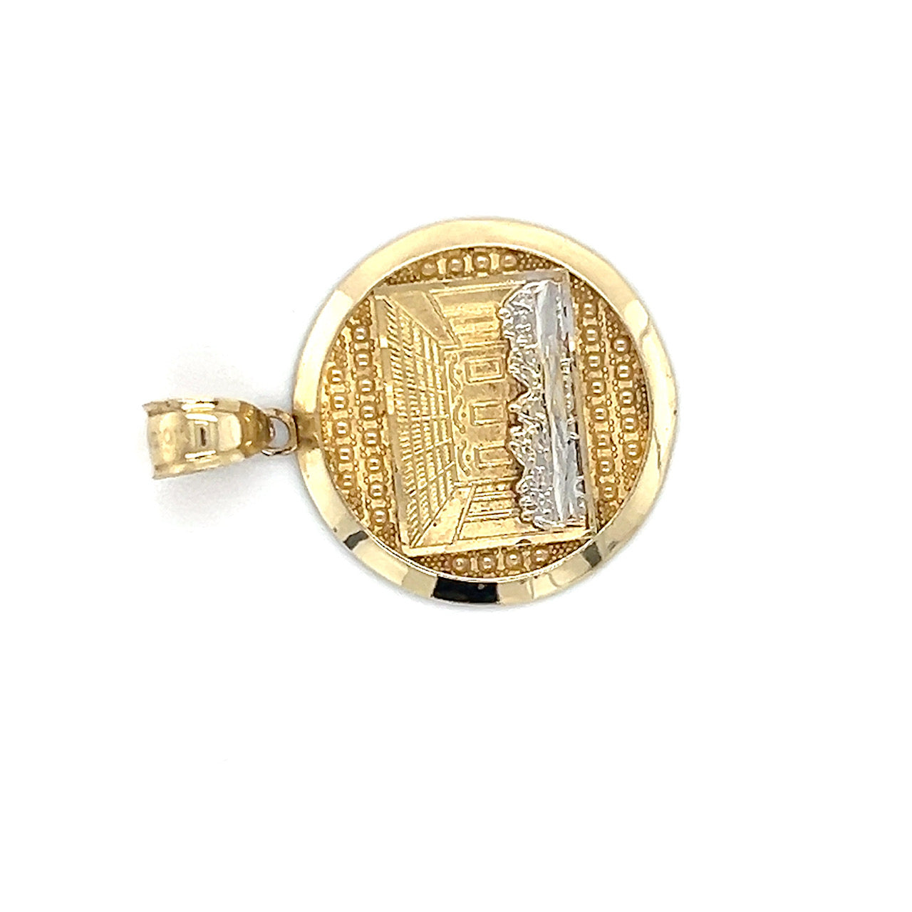 10K Two-Tone Gold Last Supper Round Pendant; 1.2DWT; 1.8g