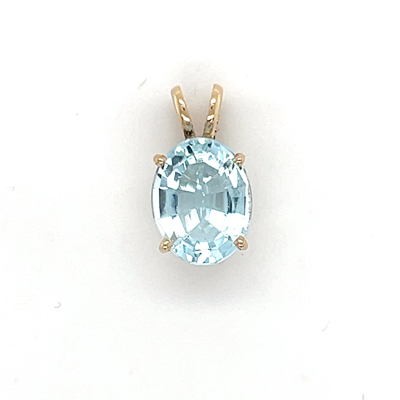 10K Yellow Gold Synthetic Topaz Pendant; 0.8DWT; 1.2g